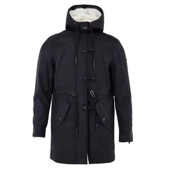 Moose Knuckles Nylon Parka with Removable Fur Lining Coat - Black
