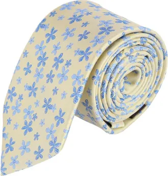 Trafalgar Store Daddy & Me Weldon Floral Silk Novelty Neckties in Yellow at Nordstrom