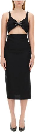 Moschino Decorative Hook Midi Dress - Dames - Casual kleedjes - Zwart - M - Kleedjes