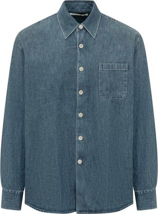 Our Legacy Above Shirt - Heren - Spijkeroverhemden - Blauw - XL - Katoen - Overhemden