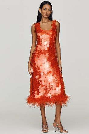 Hutch Scoop-Neck Sequin Midi Dress