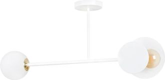 Wonderlamp Plafón de techo con 2 piezas circulares y 1 esfera blanca