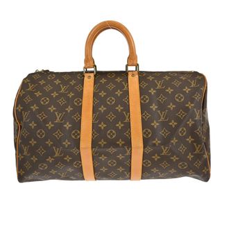 Louis Vuitton Keepall Bag Monogram Canvas Brown Canvas Handbag (Pre-Owned)