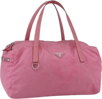 Prada Pre-owned Handbags, female, Pink, Size: ONE SIZE Pre-owned Nylon Handbag
