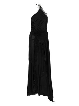 VETEMENTS lace asymmetric maxi dress - women - Viscose/Polyamide/Cotton - S - Black