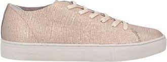 Crime London Raw Lo Trainers for Women in Rose Gold Leather with Snakeskin Print