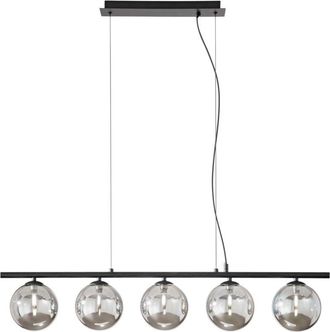 Luce-Ambiente-Design Luce Ambiente E Design - Sospensione lineare honey in metallo nero con cinque diffusori fum&egrave;