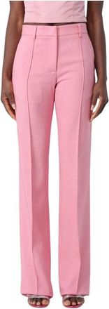 Msgm Msgm, Dames, Broeken, Roze, Maat: XS Leer