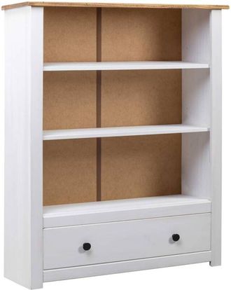 vidaXL Librer&iacute;a De Madera Maciza Pino Estilo Panam&aacute; Blanco 80x35x110 Cm