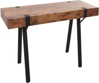 Hhg Non utilizzato] Scrivania consolle tavolo HHG 743 75x100x40cm ferro verniciato mdf effetto legno