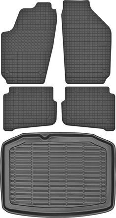 OEM Juego De Alfombrillas De Goma Para Volkswagen Polo Iv Hatchback (2001-2009) + Alfombrilla Para El Maletero
