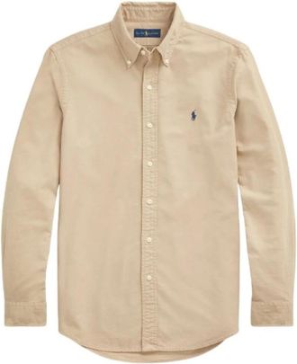 Polo Ralph Lauren Oxford Overhemd - Heren - Casual Overhemden - Beige - L - Katoen - Overhemden