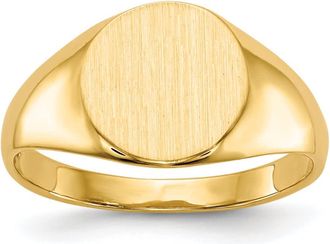 Diamond2Deal 14k Yellow Gold Closed Back Signet Ring