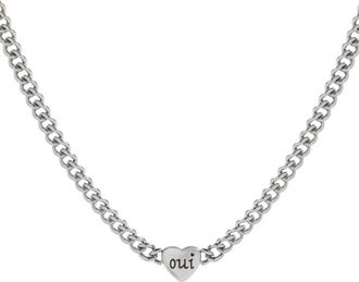 Alex and Ani Oui Non Heart Inline Necklace in Silver at Nordstrom
