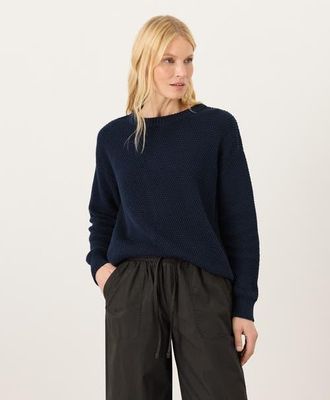 Pact Organic Cotton Shoreline Pullover Sweater in Navy at Nordstrom, Size X-Small