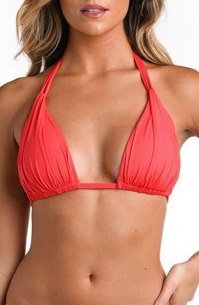 La Blanca Island Goddess Halter Bikini Top in Guava at Nordstrom Rack, Size 14