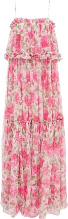 Chlo&eacute; Floral-print Ruffled Maxi Dress