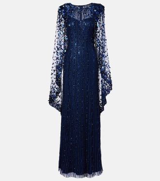 Jenny Packham Abito lungo con paillettes