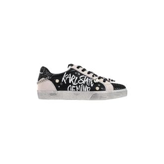 Karl Lagerfeld Schoenen, Dames, Zwart, 40 EU, Leer, Skool Sneakers