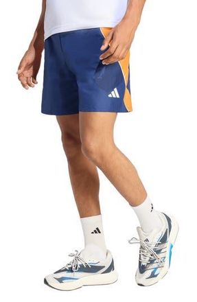 adidas Stadium Jacquard Shorts in Dark Blue/Orange/Off White at Nordstrom Rack, Size Xx-Large