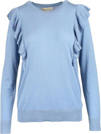 Michael Kors Mouwloos Cropped Sweatshirt - Dames - Ronde hals truien - Blauw - L - Truien & Vesten