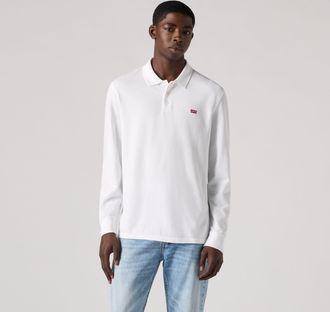 Levi's Long Sleeve Housemark Polo Shirt - Mens - XL - White