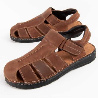 Purapiel Mens Sandal Beira5 Brown Leather - Size EU 45