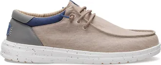 Hey Dude Mens Fit Leather Paul Washed Moc Shoes In Doeskin/multi