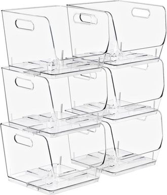 Sorbus Stackable Medium Square Storage Bins - 6-Pack