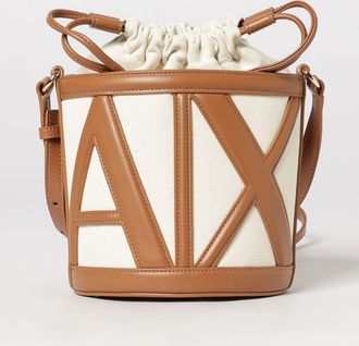 A|X Armani Exchange Borsa a secchiello in canvas e pelle sintetica
