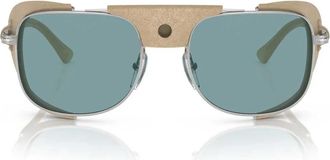 Persol Vierkante Protector Zonnebril Groen Gepolariseerd - unisex - Zonnebrillen - Grijs - 55 MM - Accessoires