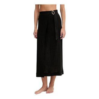 Chantelle Alba Rok - Dames - Midirokken - Zwart - XS - Linnen - Rokken