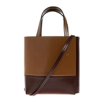 Marni Tassen, Dames, Bruin, ONE Size, Leer, North/South Tas