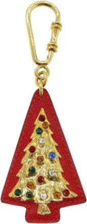 Celine Pre-owned Vintage Sleutelhanger - Dames - Vintage Accessoires - Rood - ONE Size - Leer - Vintage