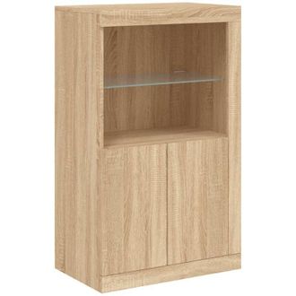 vidaXL Aparador con luces led madera de ingeniería roble Sonoma Vidaxl