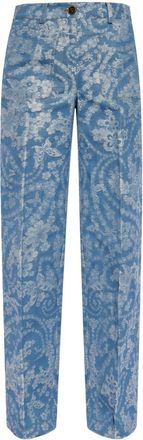 Etro floral-print jeans - Blue