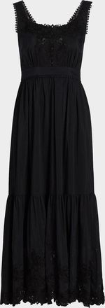 Kobi Halperin Zuri Cotton-Silk Embroidered Lace Midi Dress