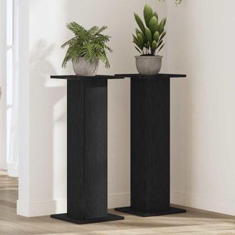 vidaXL Vidaxl - Supporto per piante 2 pcs Rovere nero 30 x 30 x 80 cm