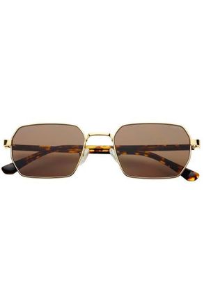 Freyrs Eyewear Superior Rectangular Unisex Sunglasses in Gold /Brown at Nordstrom