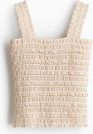 H&M Top aus Spitzenjersey - White