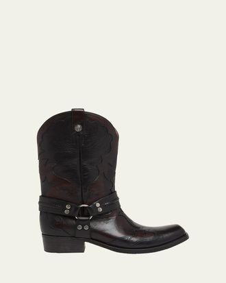 Versace Mens Nubuck Leather Western Boots