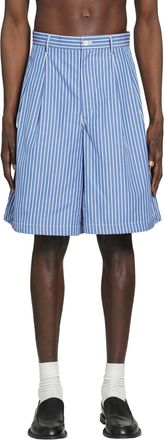 Comme Des Gar&ccedil;ons Pleated Pinstriped Shorts