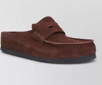 Birkenstock loafers round toe rubber sole suede