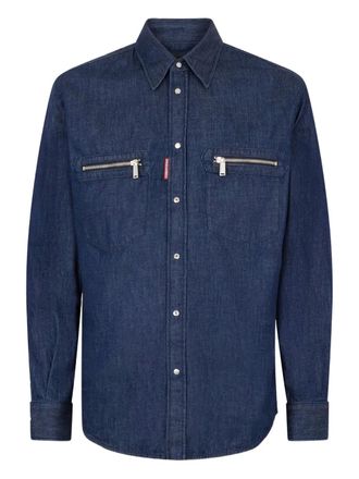 Dsquared2 zipped pocket biker shirt - Blue