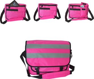 Generic Hi Viz Messenger Bag Cycling Work Reflective 2 Colours (Hi Vis Pink)