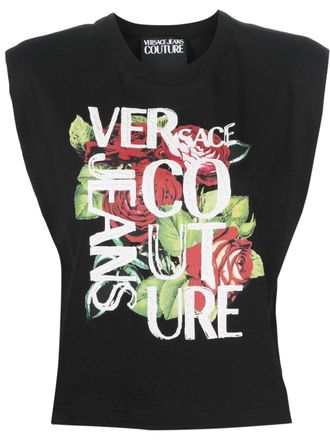 Versace Jeans Couture T-shirt met logoprint - Zwart