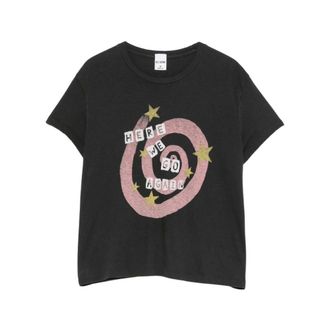 Re/Done Dames, Tops, Zwart, Maat: XS Katoen