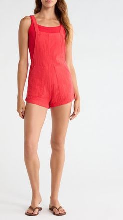 Billabong Beach Crush Short Overalls in Fiesta Red at Nordstrom, Size X-Small