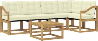 vidaXL Conjunto De Sof&aacute;s De Exterior 6 Uds. Blanco Y Crema Vidaxl
