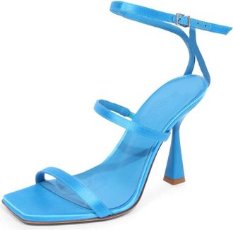 Sergio Levantesi Telen High Heel Sandalen - Dames - Sandalen met hakken - Blauw - 39 EU - Satijn - Schoenen